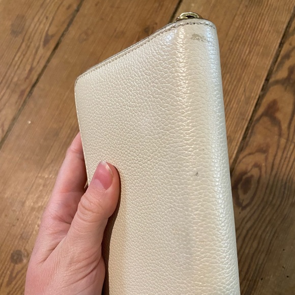 Authentic Gucci Zumi horsebit zip around wallet cream gold silver - Picture 3 of 11